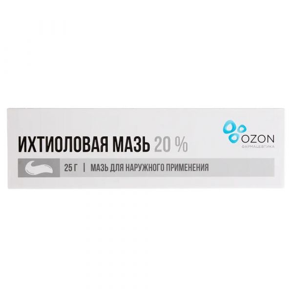 Ихтиоловая 20% 25г мазь д/пр.наружн. №1 уп. (Озон ооо)