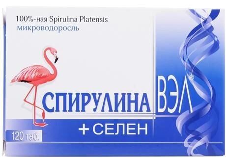 Спирулина вэл+селен 500мг таб. №120 (В-мин+ ооо)