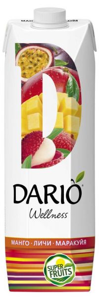 Dario Wellness (Дарио велнес) нектар 0,95л манго личи маракуйя фруктоза (САНФРУТ ООО)