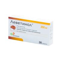 Леветинол 250мг таб.п/об.пл. №30 (ГЕРОФАРМ)
