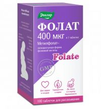 Фолат 400мкг таб.д/рассас. №100 (ЭВАЛАР)