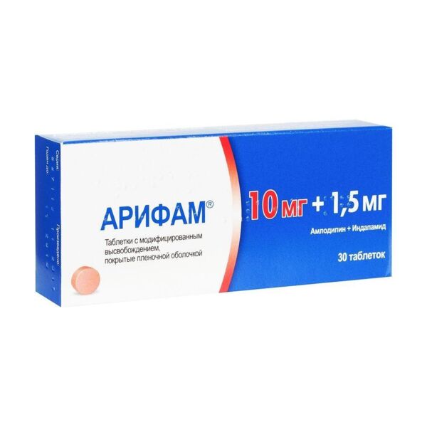 Арифам 10мг+1,5мг таб.п/об.пл.модиф.высв. №30 (Servier les laboratoires industrie_2)