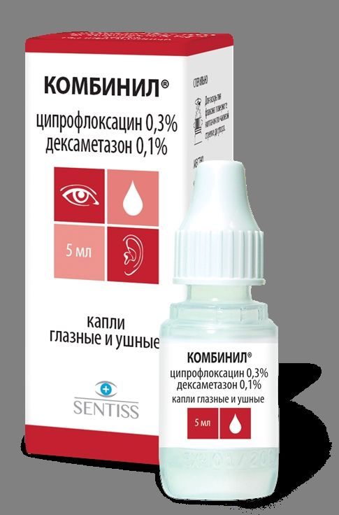 Комбинил 5мл капли глазные, ушные №1 флакон-капельница (Sentiss pharma pvt. ltd.)