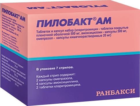 Пилобакт ам таблетки и капсулы набор №56 (Ranbaxy laboratorie limited ...