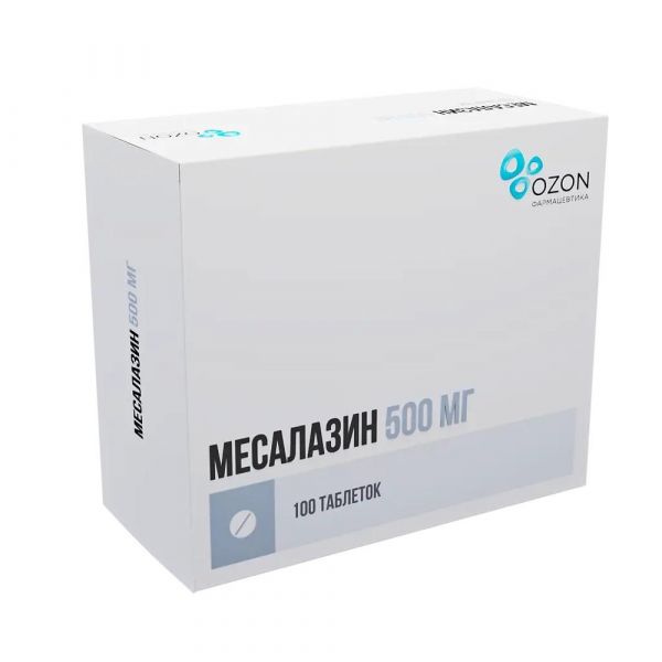 Месалазин 500мг таб.п/об.киш/раств. №100 (Озон ооо)
