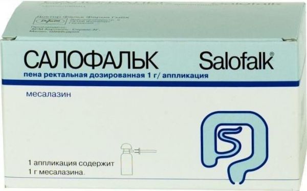 Салофальк 1г/аппликац пена рект.доз. бал.  14 аппл. с аппликат (Aerosol-service ag)