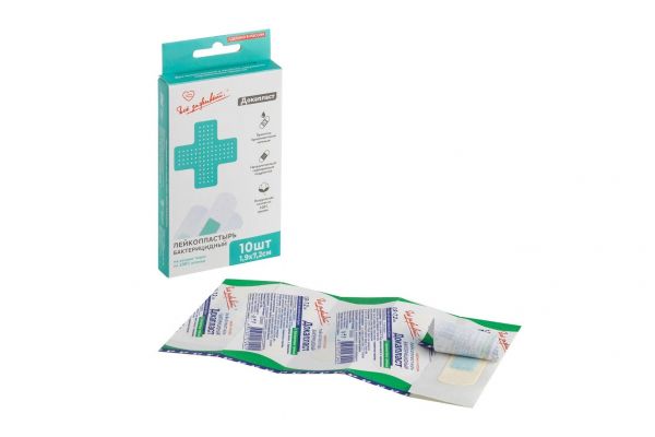 Лейкопластырь докапласт №10 1,9*7,2см бриллиант зеленый (Новые перевязочные материалы зао)