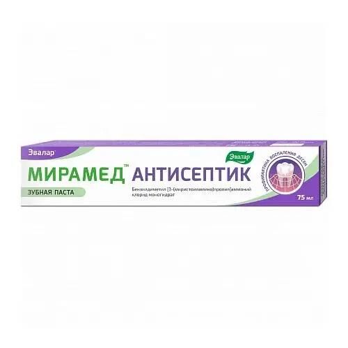 Мирамед антисептик зубная паста 75мл (Две линии пкф ооо)