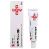 Эритромицин 10000ед/г 15г мазь д/пр.наружн. №1 туба (СИНТЕЗ)