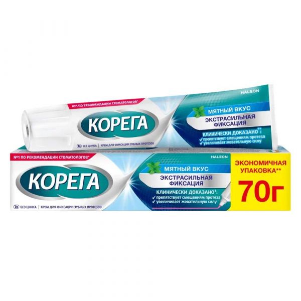 Корега крем д/фикс. зубных протезов экстра сильный 70г мятный вкус (Stafford miller ireland limited_2)