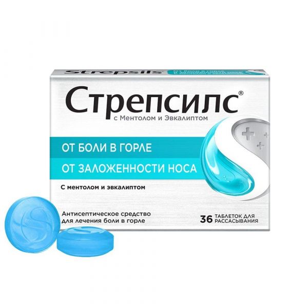 Стрепсилс таб.д/рассас. №36 ментол эвкалипт (Reckitt benckiser healthcare international ltd.)