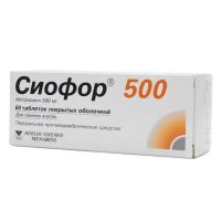 Сиофор 500мг таб.п/об. №60 (БЕРЛИН-ХЕМИ)