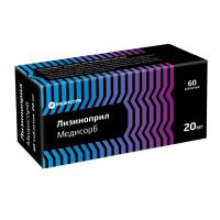 Лизиноприл 20мг таб. №60 (МЕДИСОРБ)