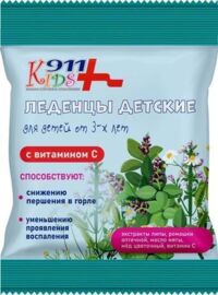 911 кидс леденцы детские 50г ромашка мед вит. с (ТВИНС ТЭК)
