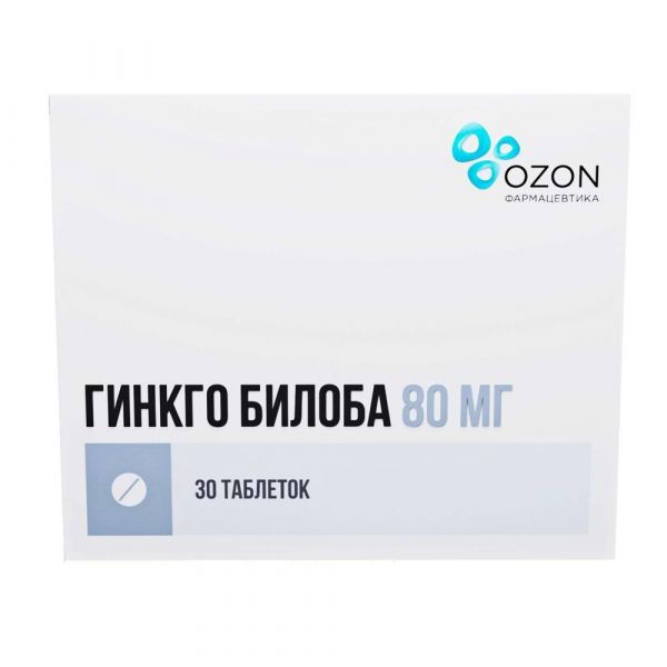 Гинкго билоба 80мг таб.п/об.пл. №30 (Озон ооо)