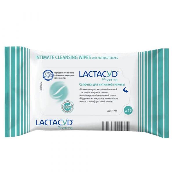 Lactacyd (лактацид) фарма салфетки для интимной гигиены №15 тимьян (Зеттекнолоджи ооо)