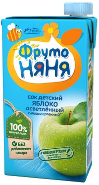 Фрутоняня сок 500мл яблоко осветл. б/сахара (ЛЕБЕДЯНСКИЙ ОАО)