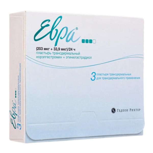 Евра 203мкг+33,9мкг/сут т/дерм.тс №3 пак. (Lohmann therapie-systeme ag/gedeon richter plc_1)