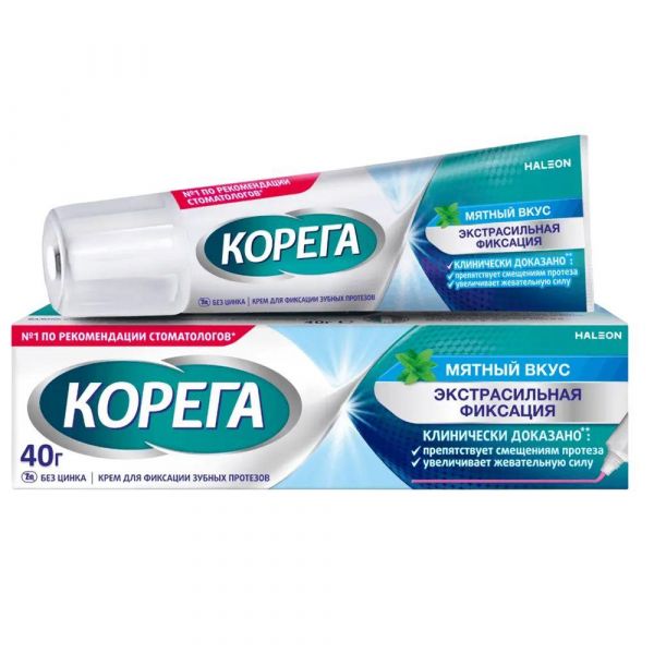 Корега крем д/фикс. зубных протезов экстра сильный 40мл мятный вкус (Stafford miller ireland limited)