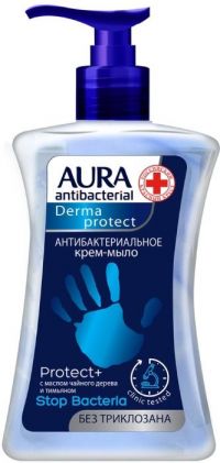 Aura (Аура) крем-мыло антибактериальное 250мл (КОТТОН КЛАБ ООО)