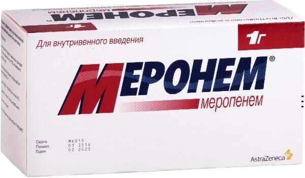 Меронем 1000мг пор.д/р-ра д/ин.в/в. №10 фл. (Acs dobfar s.p.a/zambon switzerland/astrazeneca uk)