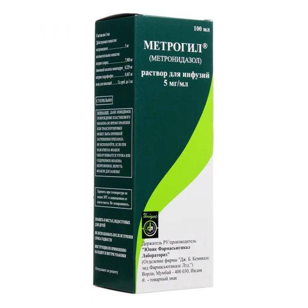 Метрогил 5мг/мл 100мл р-р д/ин.в/в. №1 фл. (Unique pharmaceutical laboratories_1)