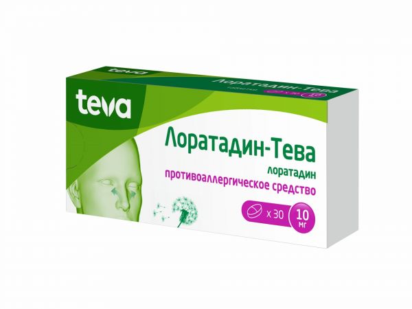 Лоратадин-тева 10мг таблетки №30 (Teva pharmaceutical works private co.)