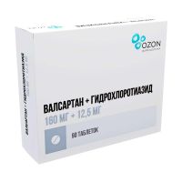 Валсартан-гидрохлоротиазид 160мг+12,5мг таб.п/об.пл. №90 (АТОЛЛ)