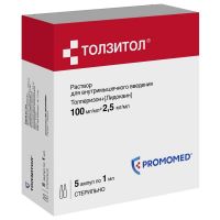 Толзитол 100мг/мл+ 2,5мг/мл 1мл р-р д/ин.в/м. №5 амп. (ПРОМОМЕД)