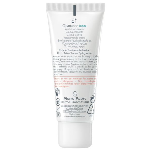 Avene (авен) клинанс гидра крем успокаивающий 40мл 7340 0891 (Pierre fabre dermo-cosmetique)