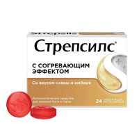 Стрепсилс с согревающим эффектом таб.д/рассас. №24 (РЕКИТТ БЕНКИЗЕР)