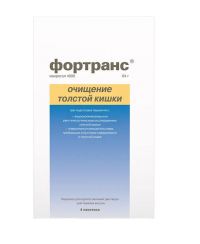 Фортранс (макрогол) 64г 73,69г пор.д/р-ра д/пр.внутр. №4 пак. (ИПСЕН)
