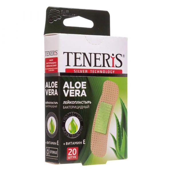 Тенерис лейкопластырь алоэ №20 полим.осн. (Pharmline limited)