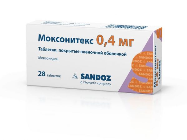 Моксонитекс 0,4мг таб.п/об.пл. №28 (Salutas pharma gmbh)