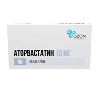 Аторвастатин 10мг таб.п/об.пл. №90 (АТОЛЛ)