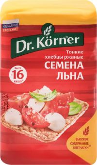 Dr. Korner (Др.корнер) хлебцы ржаные 100г с семенами льна (ХЛЕБПРОМ ОАО)