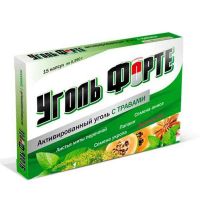 Уголь-форте активированный уголь с травами капс. №15 (ИНАТ-ФАРМА ООО)