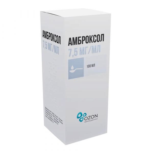Амброксол 7,5мг/мл 100мл р-р д/пр.внутр.,инг. №1 фл. (Озон фарм ооо)