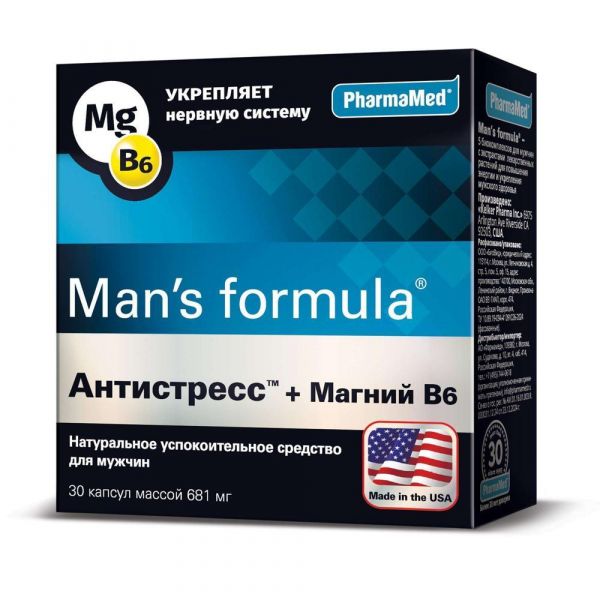 Man's formula (Менс формула) антистресс+магний в6 капс. №30 (Kelker pharma inc/биовид ооо)