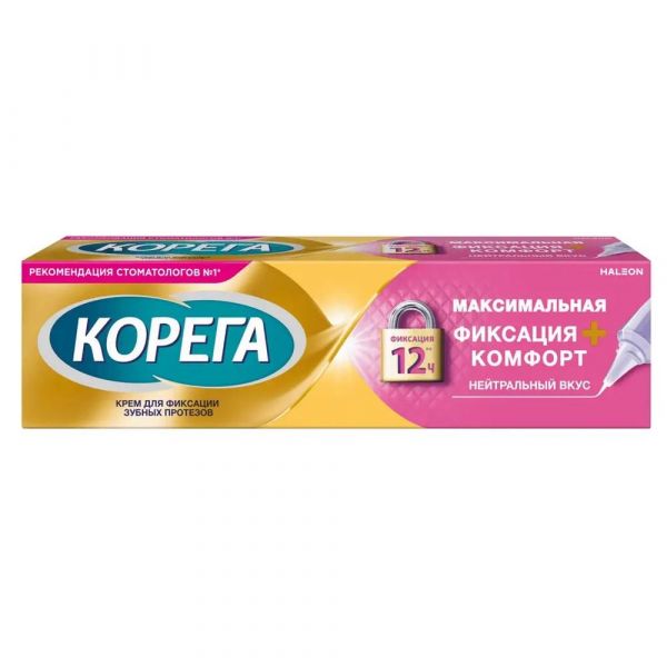 Корега крем д/фикс. зубных протезов 40мл максимальн фиксация комфорт нейтр.вкус (Stafford miller ireland limited)