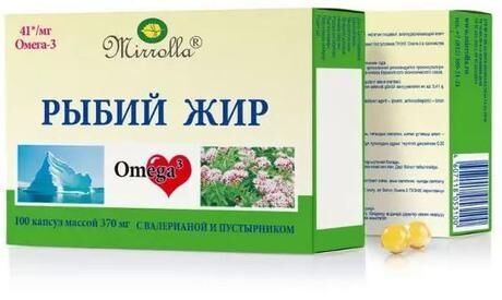Рыбий жир капс. №100 валериана пустырник (Мирролла ооо)
