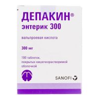 Депакин энтерик 300мг таб.п/об.киш/раств. №100 (САНОФИ)