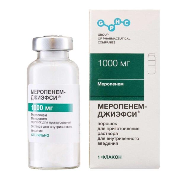 Меропенем 1г пор.д/р-ра д/ин.в/в. №1 фл. (Рузфарма ооо)
