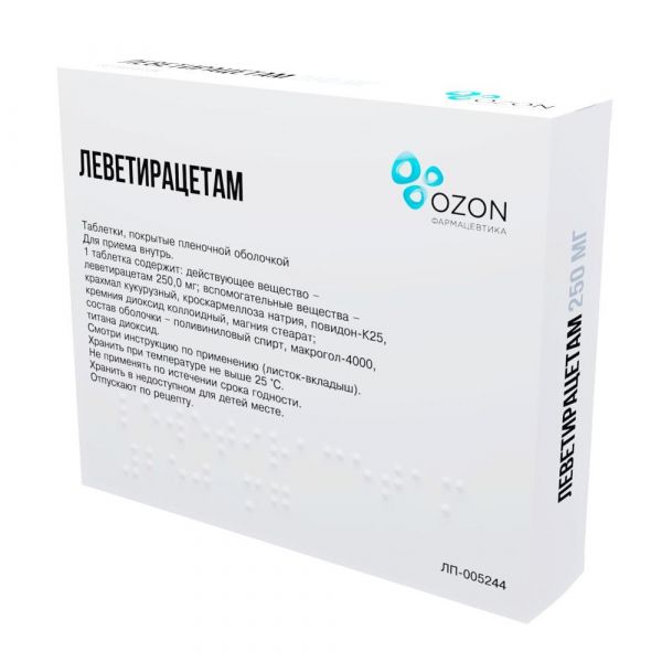 Леветирацетам 250мг таб.п/об.пл. №30 (Озон ооо)