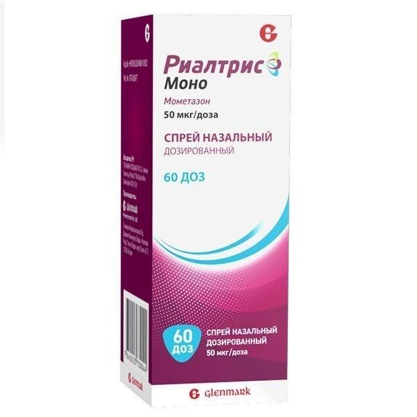 Риалтрис моно 50мкг/доза 60доз спрей наз.доз. №1 фл. (Glenmark pharmaceuticals ltd)