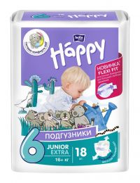 Bella (Белла) подгузники baby happy №18 юниор экстра (БЕЛЛА УРАЛ)