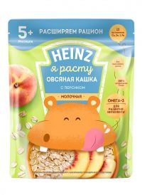 Heinz (хайнц) каша молочная 200г овсянка персик омега-3 (ХАЙНЦ-ГЕОРГИЕВСК ЗАО)