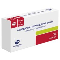 Амлодипин+периндоприл 10мг+10мг таб. №30 (КАНОНФАРМА)