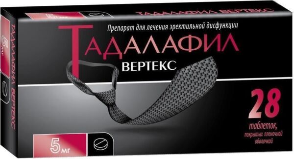 Тадалафил 5мг таб.п/об.пл. №28 (Вертекс ао)