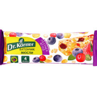 Dr. Korner (Др.корнер) батончик мюсли 30г злаковый лесн.ягоды постный продукт (ХЛЕБПРОМ)